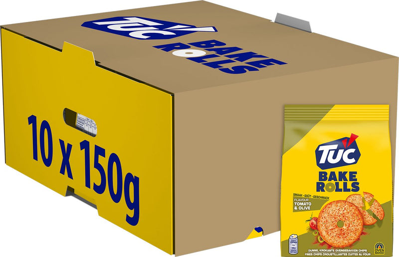 Tuc bake rolls crackers pomodoro oliva 10 x 150g - per bevande - snack - cracker - snack - carino con il film - toast - toast - sale