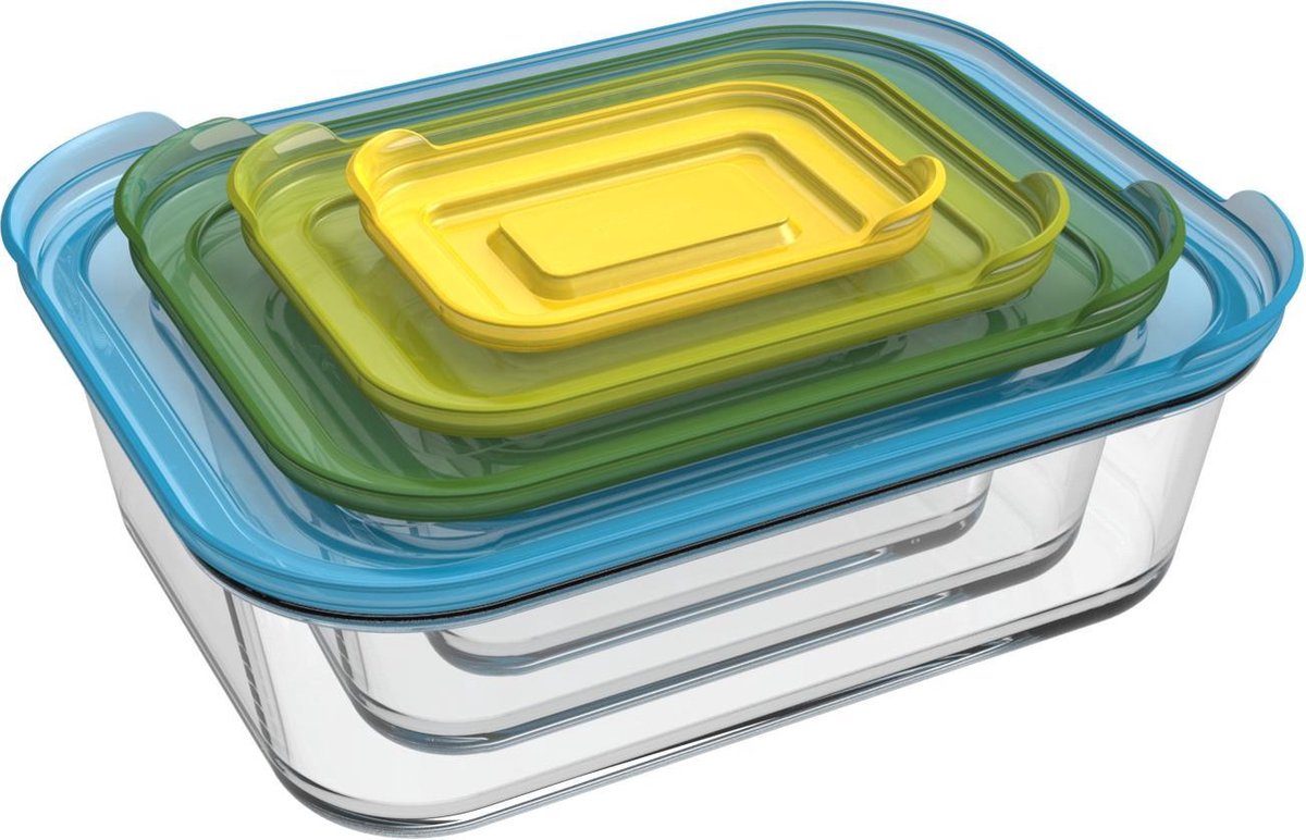 Joseph Joseph Nest pirofile - incl. coperchi - vetro - 4 pezzi
