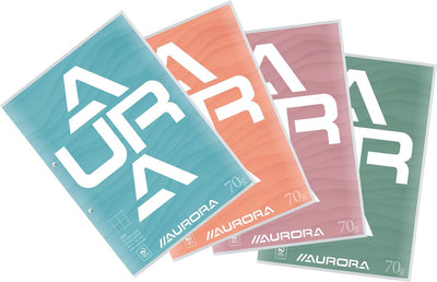 Aurora course pad - writing pad - a4 - 2-ring - diamond 10x10mm - 100 sheets - 70gr - 10 pieces