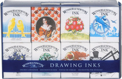 Winsor Newton 1090093 Set di inchiostri da disegno – Henry Ink Collection – 8 x 14 ml Tinte da disegno