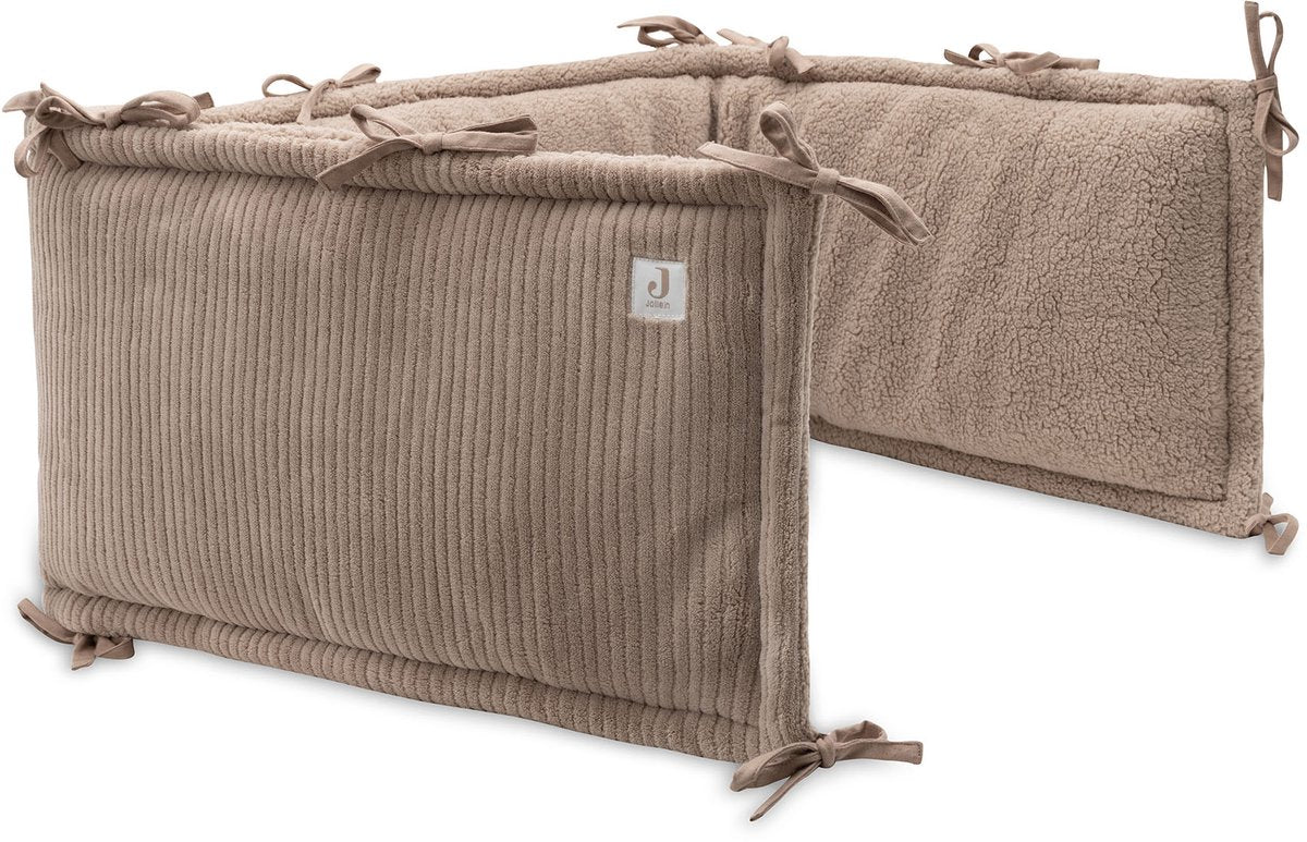 Paracolpi per lettino Jollein - 180x30 cm - cotone - coste nuvolate - caffè latte