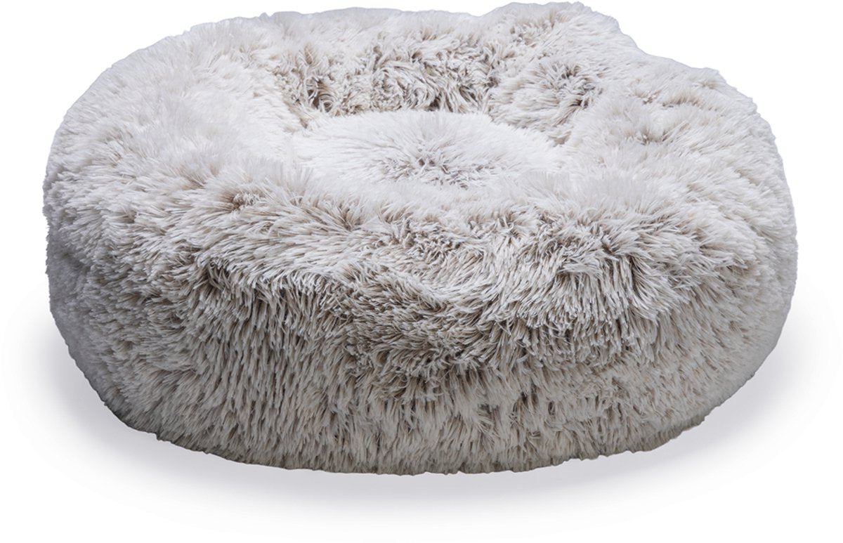 Beeztees siba - cuccia ortopedica per cani - cuccia per cani a ciambella - soffice - beige - 70x70x25 cm