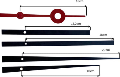 Nexttime diy – clock parts – set xl – metal – black – silent movement + hands