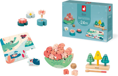 Janod - caja concentración 24 meses - set de juego - 4 juguetes