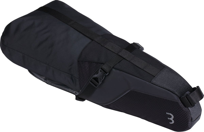 Bbb ciclismo bikepacking alforja para sillín 10 litros - arnés de sillín de nailon con bolsa para bicicleta resistente al agua - bicicleta de carretera, bicicleta de montaña gravel - bolsas para bikepacking - asiento sidekick bsb-143