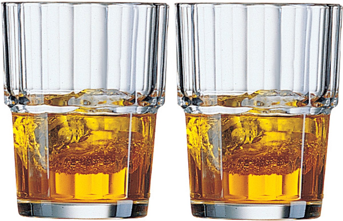 Vasos de whisky Arcoroc - 6x - serie norvege - transparente - 160 ml - vasos de agua potable