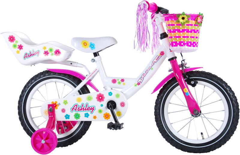 Bicycle per bambini di Vlatare Ashley - Girls - 14 pollici - Bianco - 95% assemblato