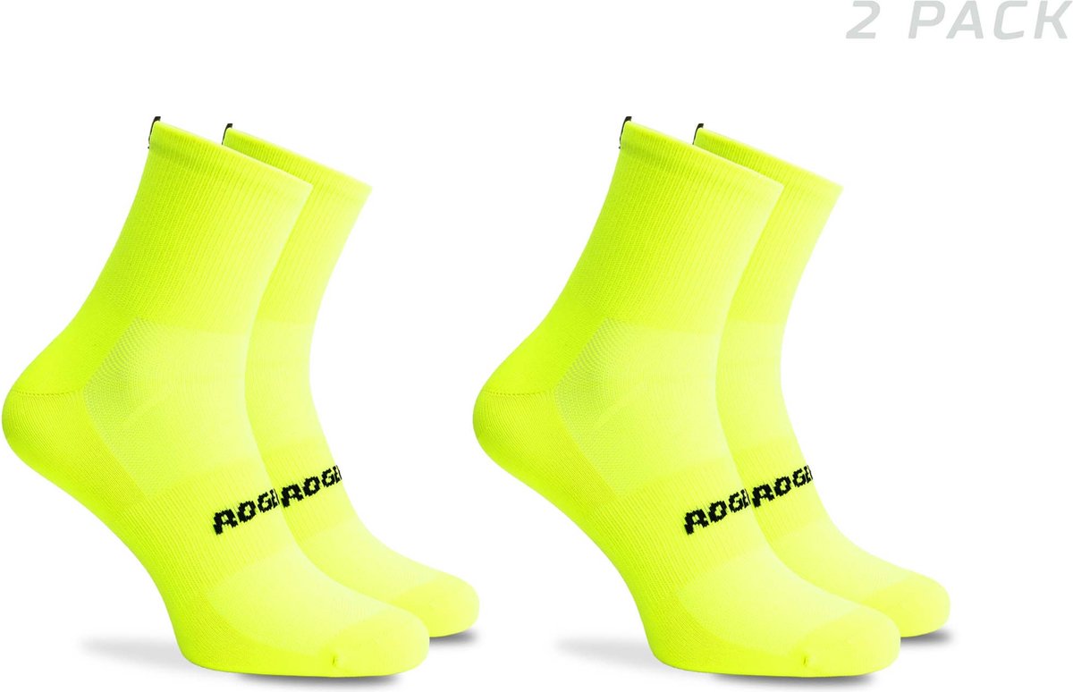 Rogelli essential fietssokken - 2-pack - fluorgeel - 44 47