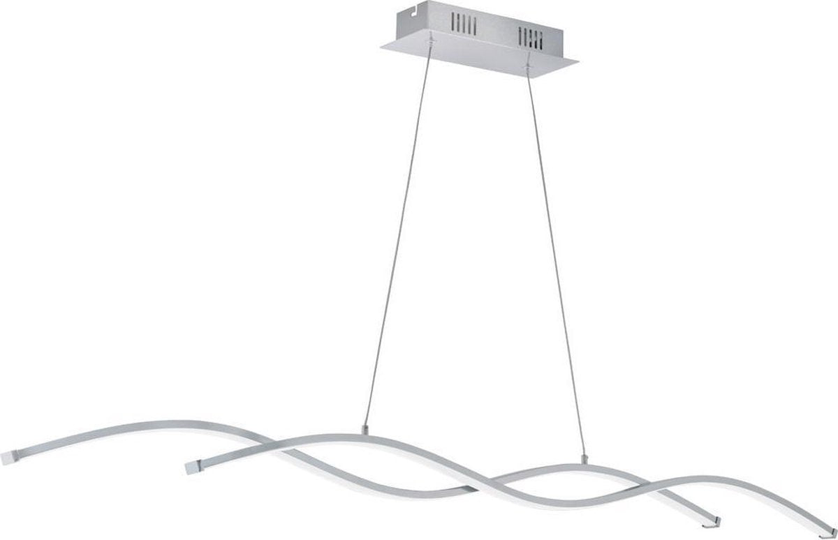 Eglo lasana 2 - hanglamp - 2 lichts - chroom - wit