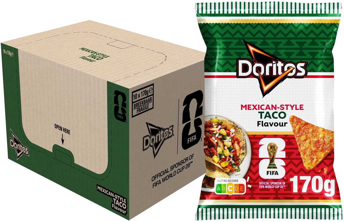 Doritos FIFA Messico Tacos Tortilla Chips 10 x 170 grammi