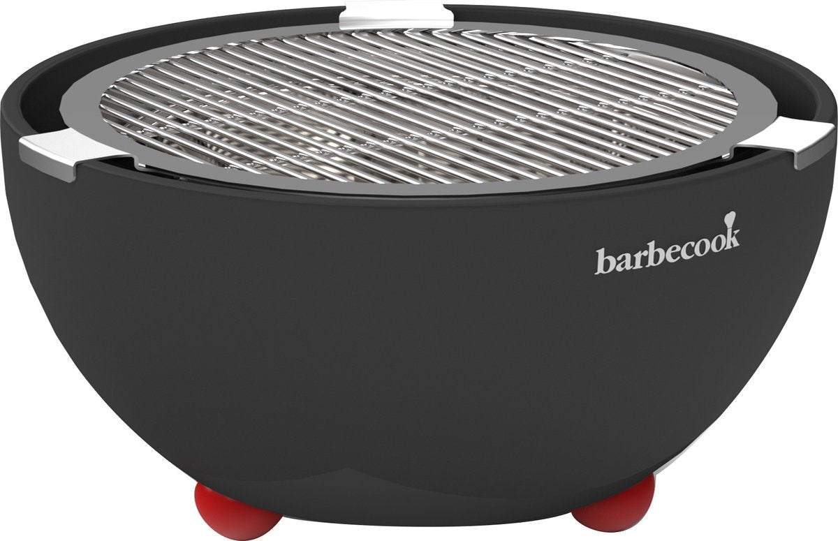Barbecook joya - tafel bbq houtskool - incl. set van 4 bbq tangen - zwart - 31cm