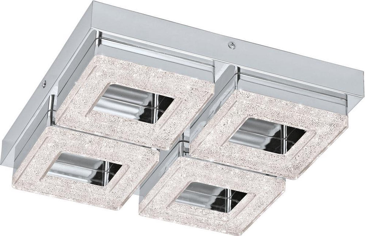 Eglo fradelo - wand plafondlamp - 28cm - 4 lichts - chroom, helder