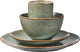 Set di stoviglie tabo con decorazioni in mica per 4 persone - verde