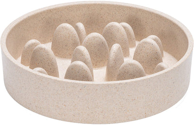 Designed by lotte pom anti-smoking cat litter box - slow feeder cat - food bowl - dishwasher safe - bamboo - beige - 410 ml