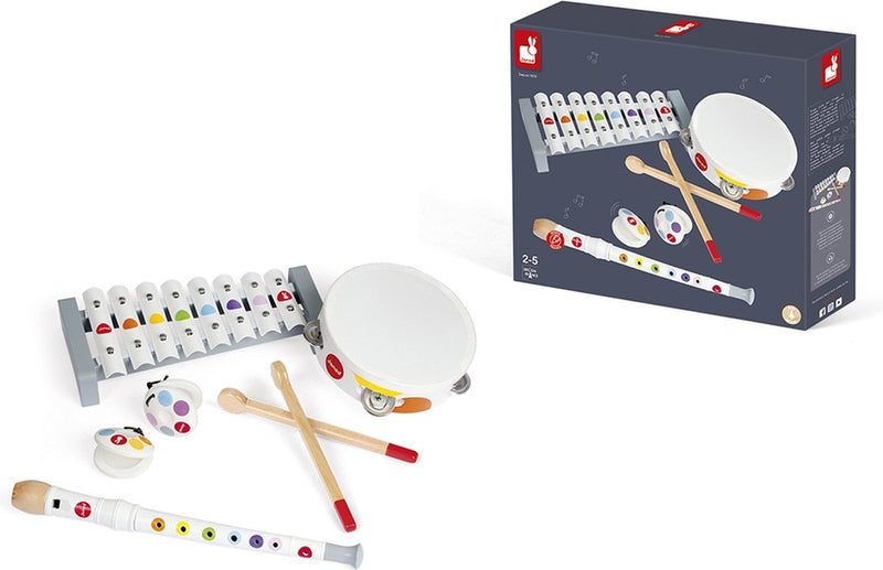 Janod - confeti - set de instrumentos musicales - para pequeños músicos