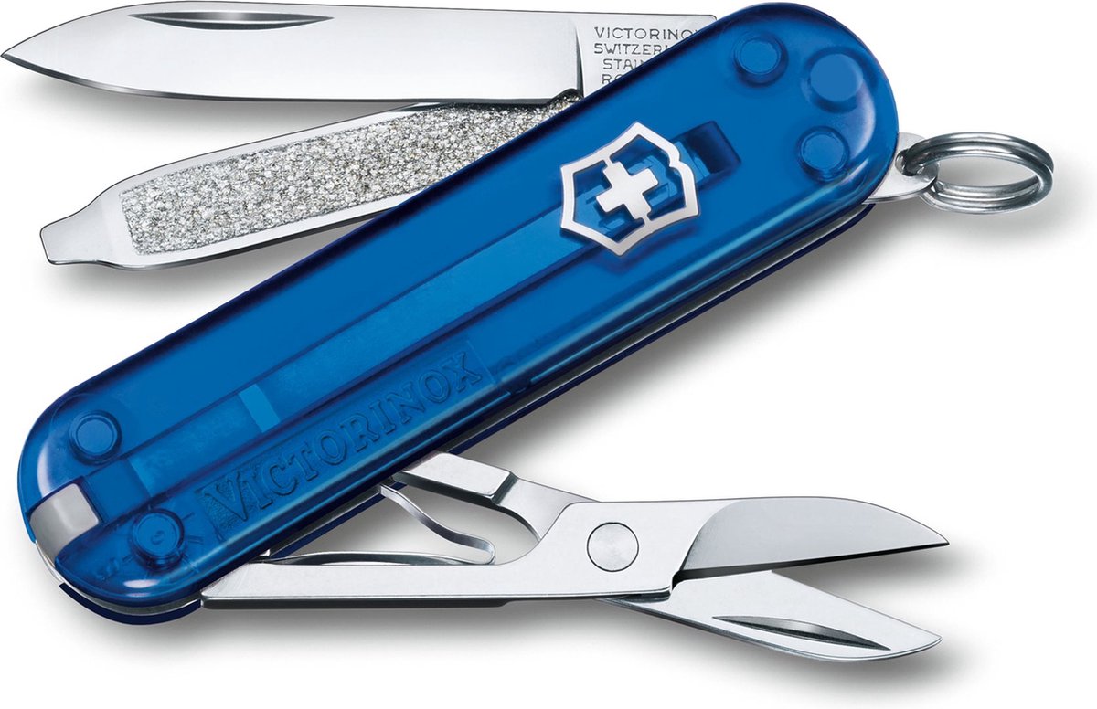Coltello tascabile trasparente Victorinox classic SD - oceano profondo - 7 funzioni