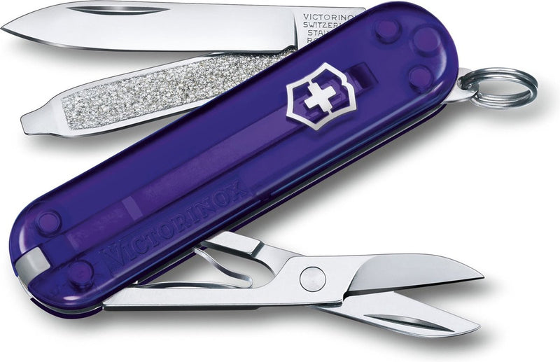 Navaja Victorinox classic SD transparente - índigo persa - 7 funciones