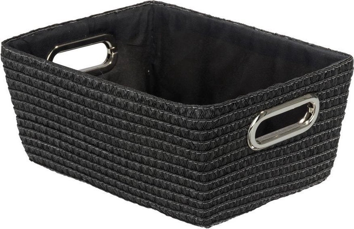 Wenko 1064950 - cestino portaoggetti cromo nero | 2 pezzi