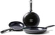 Greenpan Memphis set padelle 3 pezzi - 20 24 28 cm - rivestimento antiaderente senza pfas - set padelle per induzione - padella in ceramica - resistente al forno fino a 160°C - manici freddi - nero
