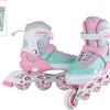 Street rider inline skeelers roze groen verstelbaar, maat 29-32