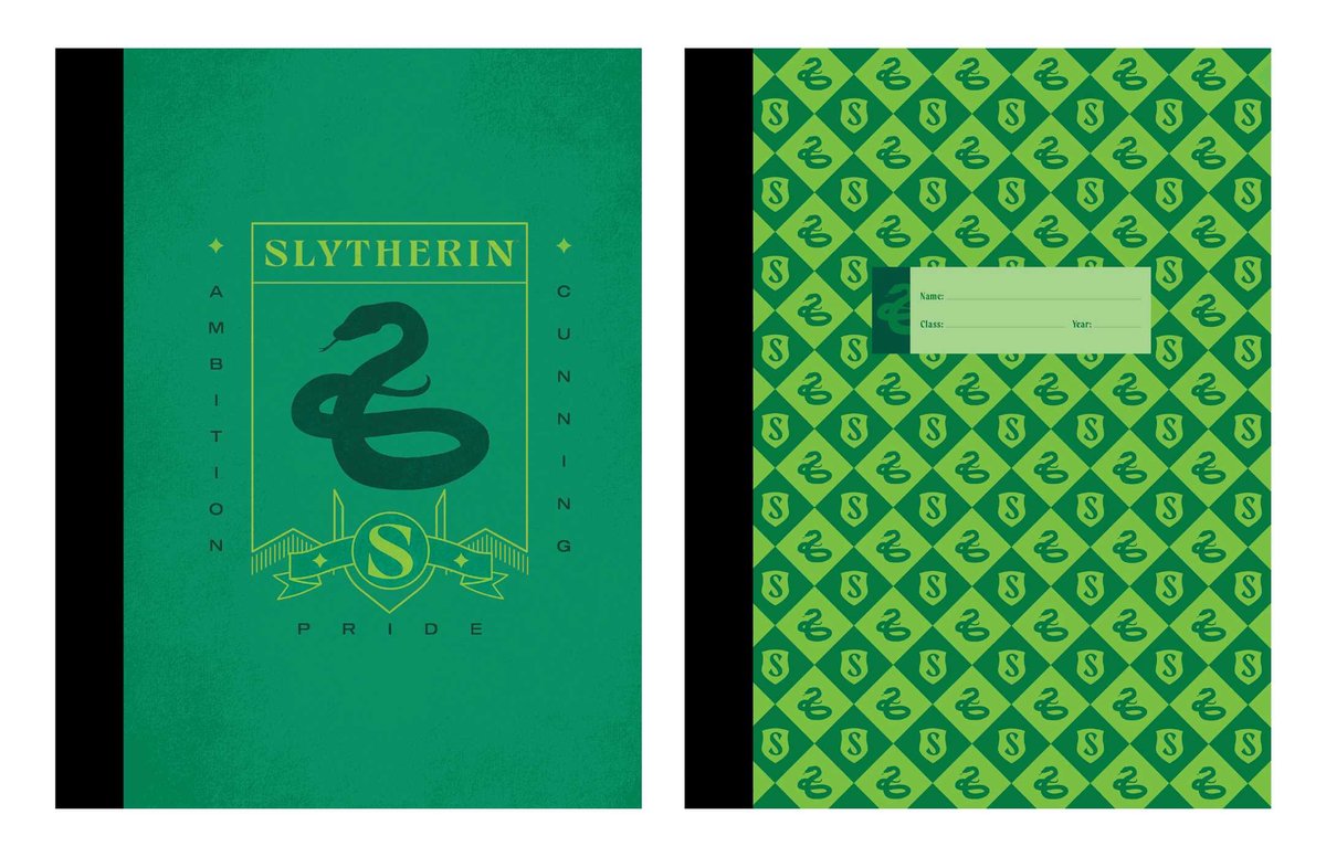 Harry potter: set de cuadernos de composición de slytherin (set de 2)