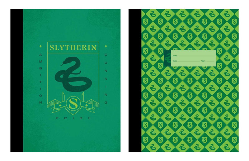 Harry potter: set de cuadernos de composición de slytherin (set de 2)