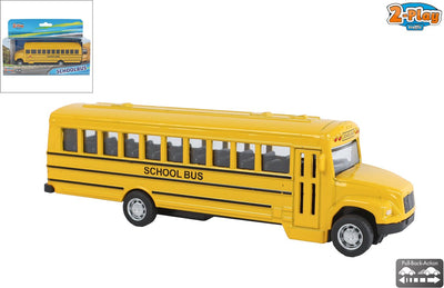 2-play American school bus pull back - 14cm
