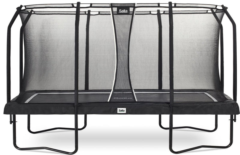 Salta premium black edition - 396 x 244 cm - trampolín rectangular con red de seguridad - máx. 150 kilos - negro