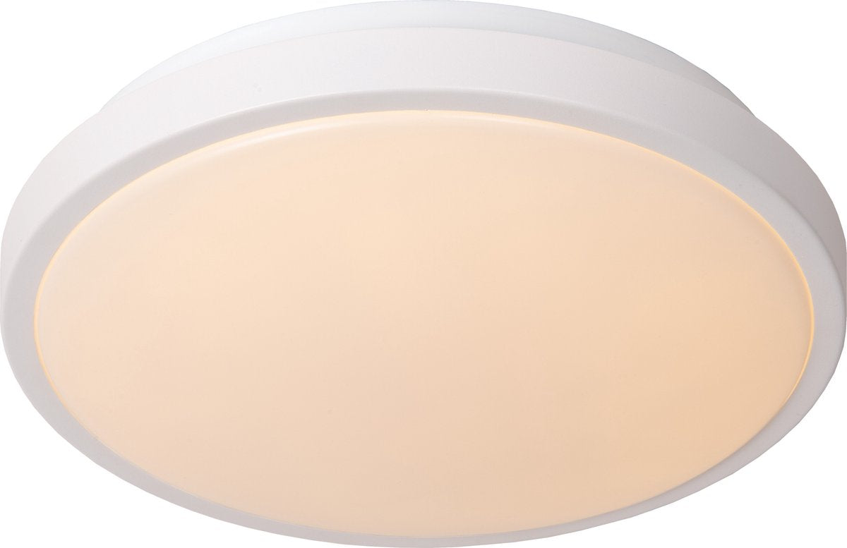 Lucide dasher - plafonnière (plafondlamp) badkamer - ø 29,3 cm - led - 1x12w 2700k - ip44 - beweging dag nacht sensor - wit
