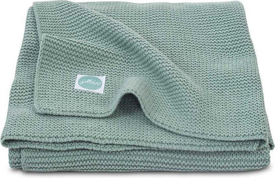 Coperta per culla Jollein 100x150 cm - maglia basic - verde foresta