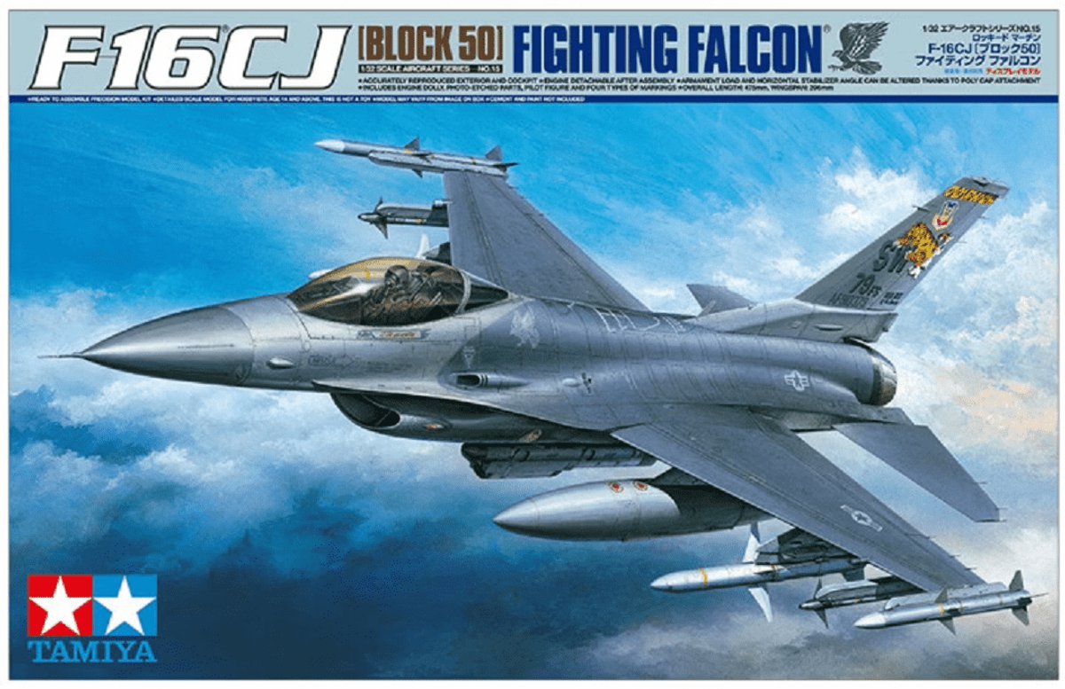 Maqueta de vehículos militares Tamiya - 60315 f-16cj (bloque 50) avión halcón de combate de plástico - 1:32 - fabricación de modelos