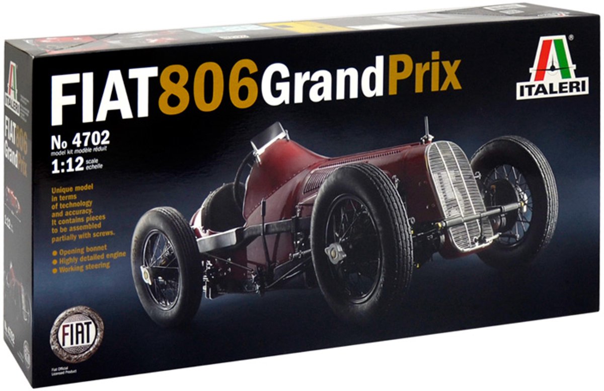 Italeri Fiat 806 Grand Prix kit di montaggio kit modello di auto sportiva 1:12