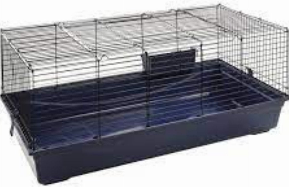 Gabbia per roditori Petsfirst Jip - blu nero - porcellini d'India - coniglio nano - 120 cm l - 59 cm l - 50 cm h