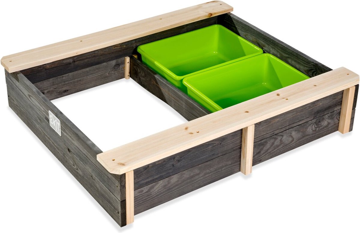 Exit Toys exit axent sabbiera in legno 94x77cm - sabbiera da esterno - sabbiera per bambini - legno FSC - giardino