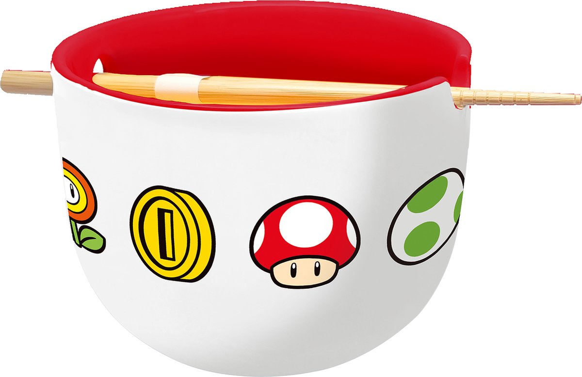 Stor nintendo - super mario bros. ramenkom met eetstokjes