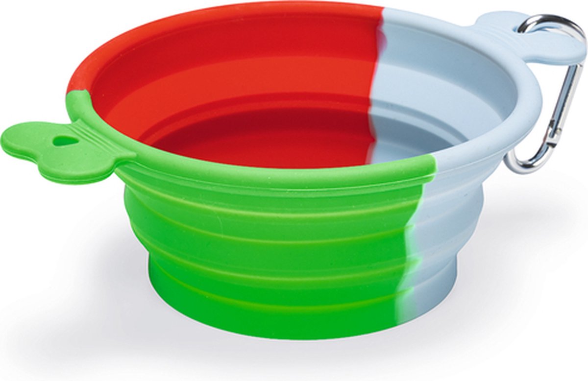Beeztees rua - ciotola da viaggio per cani - silicone - verde - 750 ml