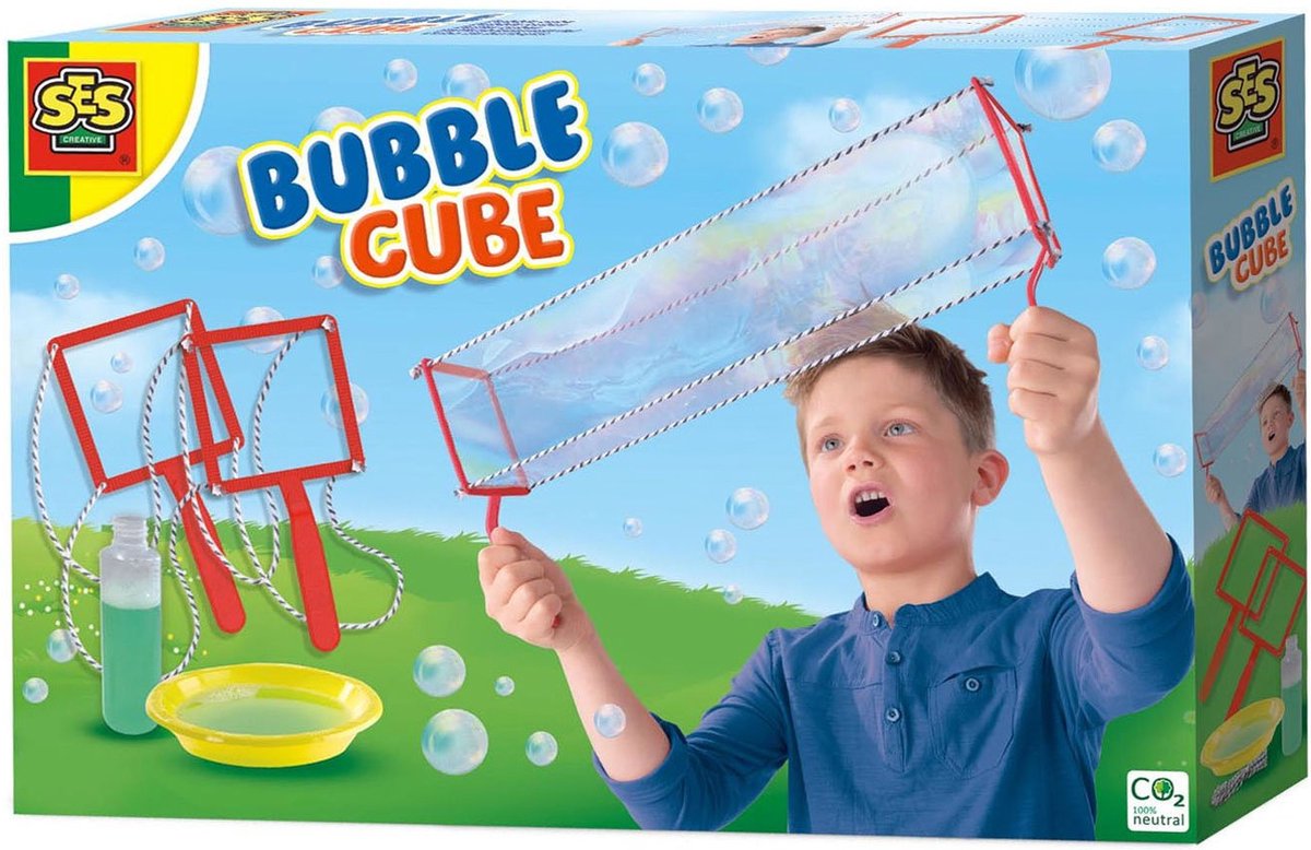 Ses creative ses - bubble kubus - bellenblaas voor vierkante bellen - inclusief bord en bellenblaassop