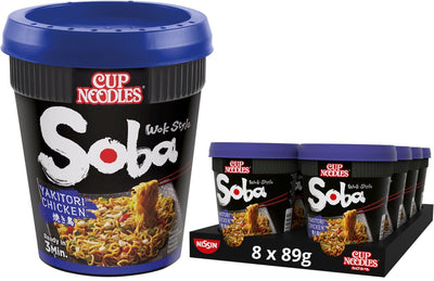 Nissin soba cup noodles - yakitori wok style noedels - instant noodles - 8 stuks