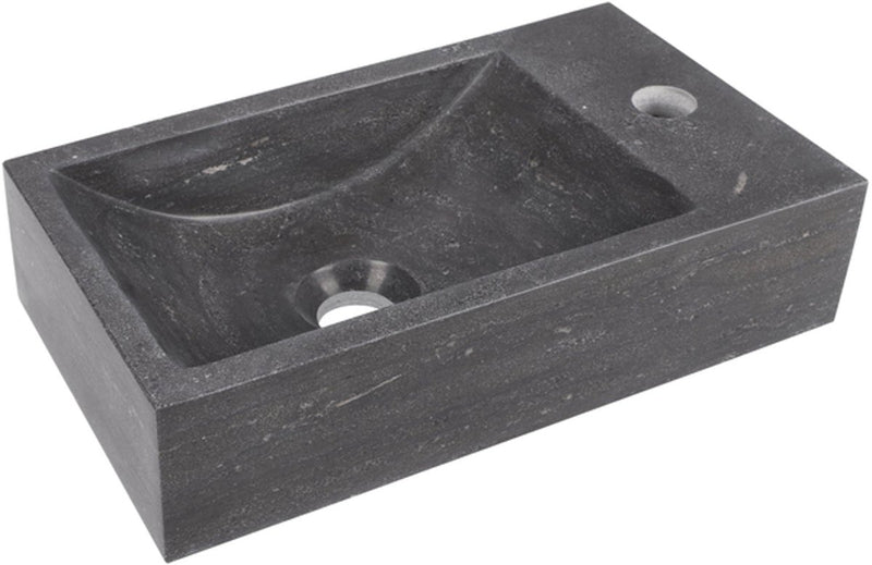 Differnz hura fontein - 40x22x11cm - kalksteen - grijs