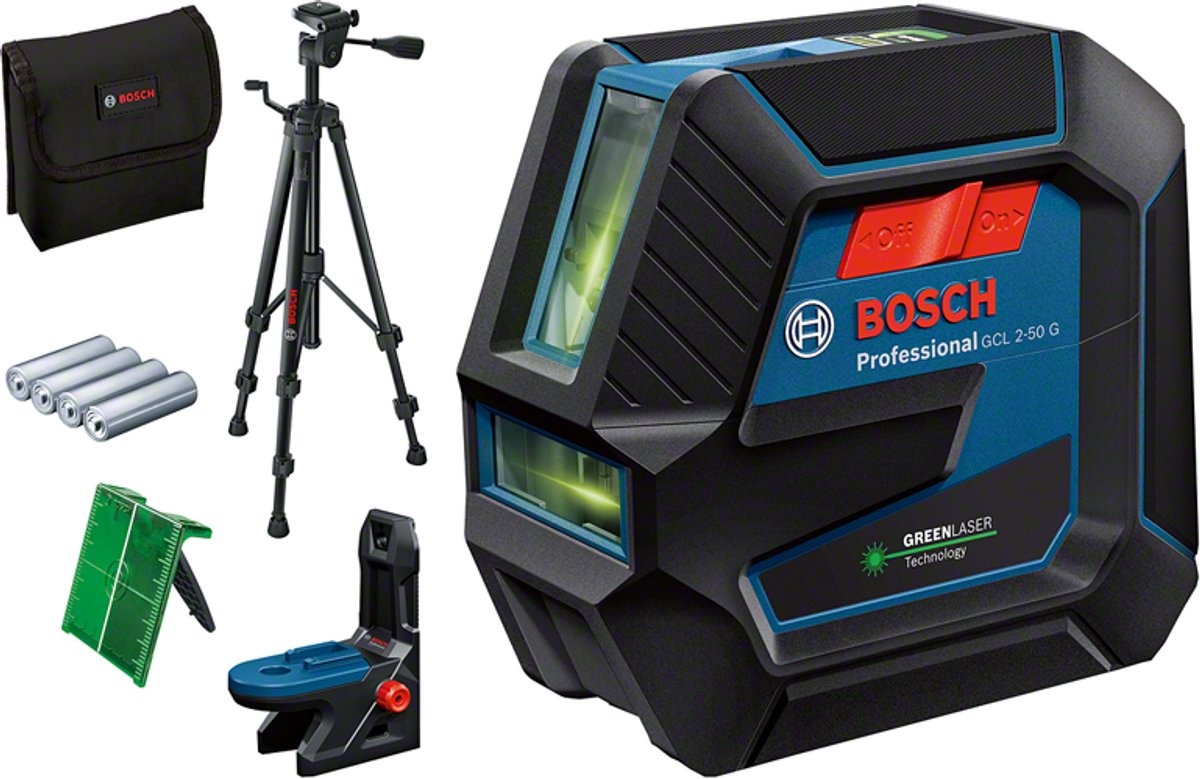 Laser combinato professionale Bosch blu gcl 2-50 g | incl. treppiede da costruzione bt 150 - 0601066m01