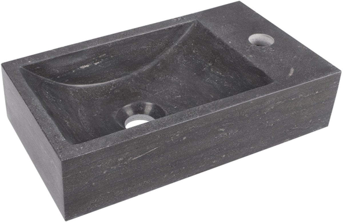 Fuente Differnz hura - 40x22x11cm - piedra caliza - gris