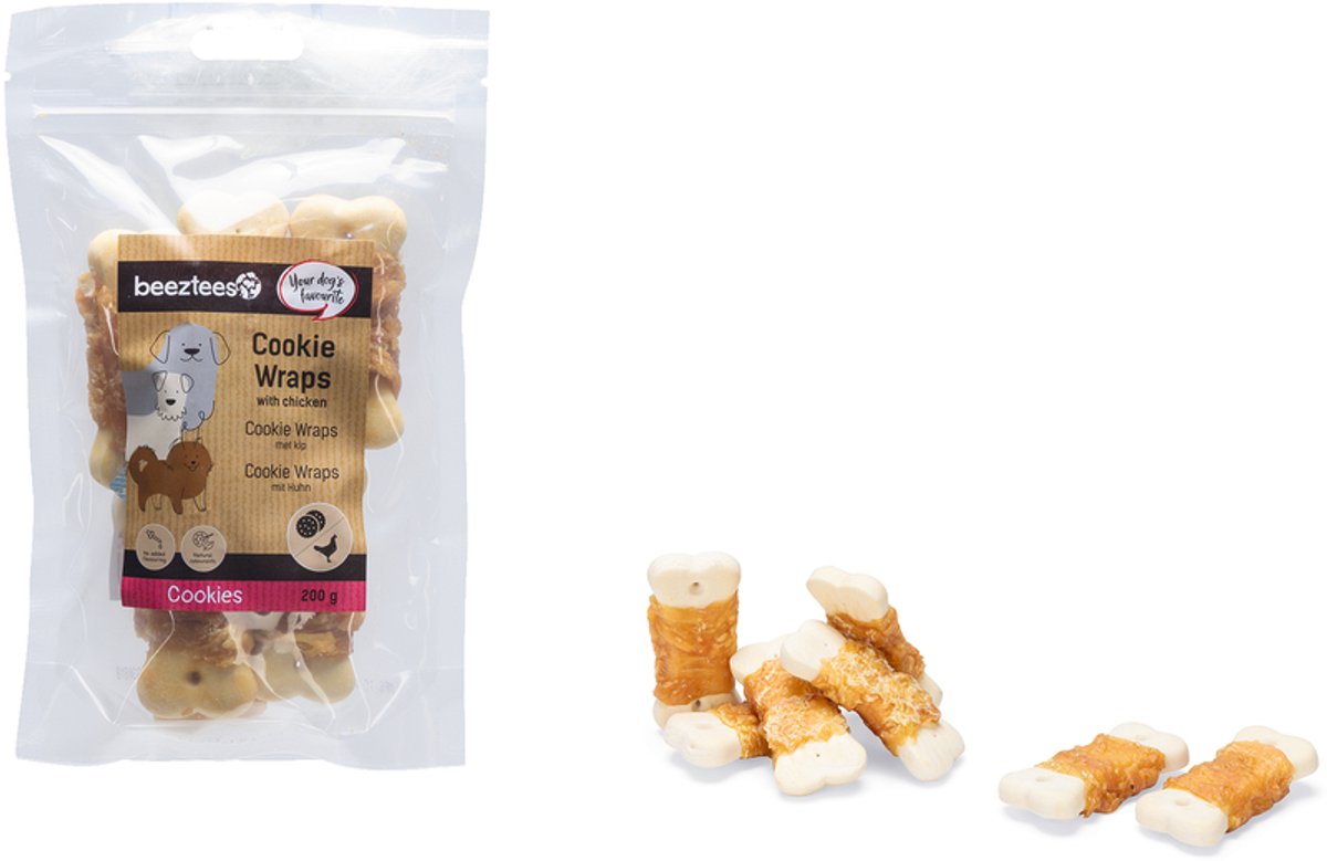 Beeztees biscotti gustosi dolcetti con pollo - biscotti per cani - snack per cani - dolcetti per cani - l - 200 grammi