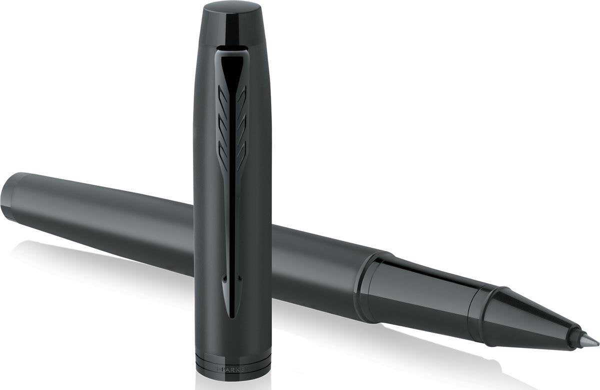 Parker im penna roller | nero opaco con finitura nera | punta fine con ricarica di inchiostro nero | confezione regalo