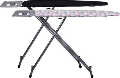 Tabla de planchar Alpina XL 161 x 96 cm - incluye funda para tabla de planchar - altura regulable 80-96 cm - con patas antideslizantes - apta para varias planchas - funda para tabla de planchar con diseño de colores aleatorios