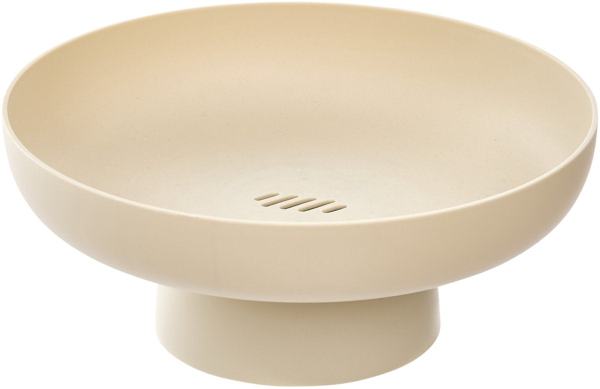 5five frutero nórdico - con pie - beige - plástico - d26 x h11 cm - cuenco de cocina