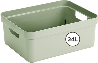 Sunware sigma caja de almacenamiento para el hogar 24l - 44,5x34,5x18,3 cm - verde
