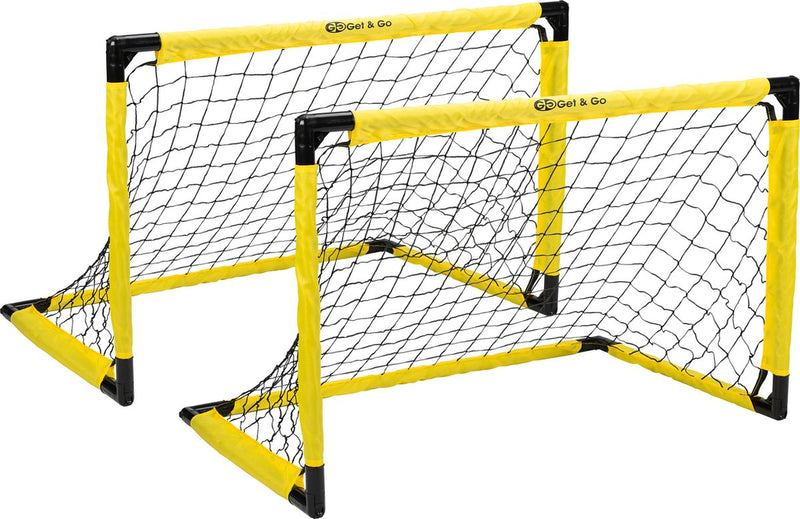Porta da calcio pieghevole Get Go set da 2 - 91x61x61 cm - porta da calcio per bambini - nero giallo