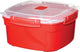 Contenitore per microonde Sistema microonde - vaporiera microonde - con coperchio - rosso - 3,2l