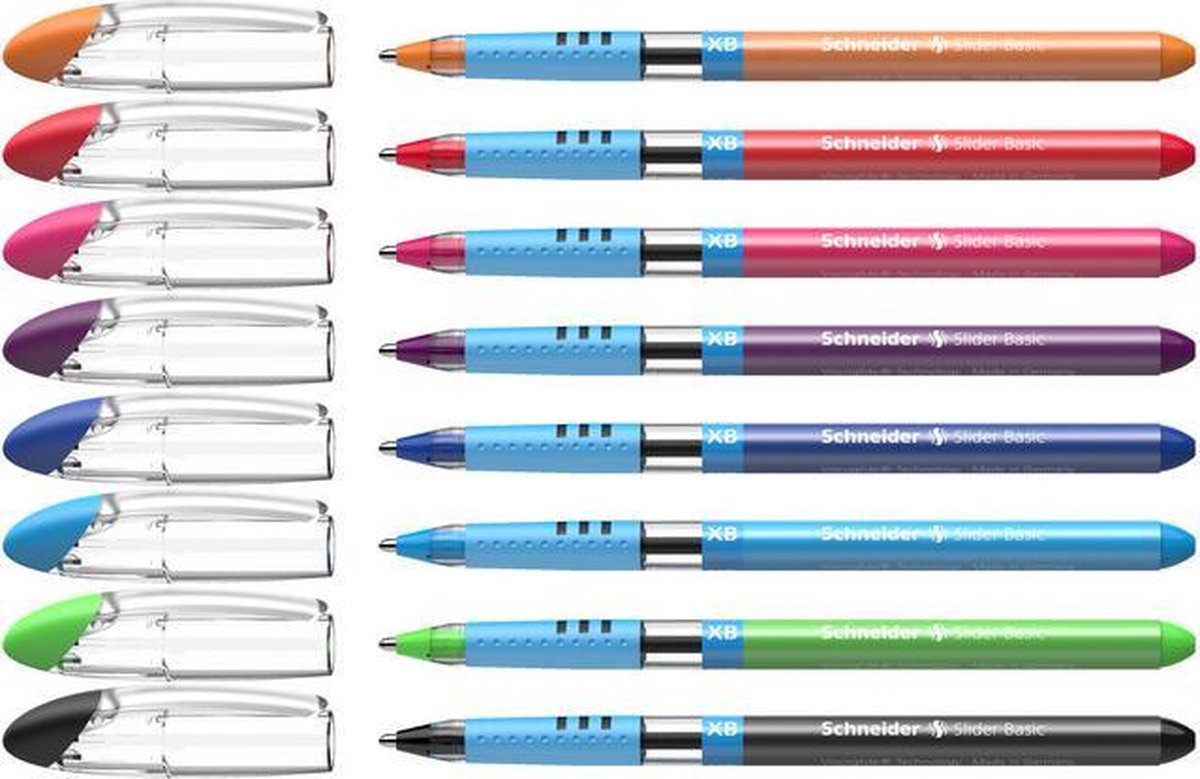 Schneider Writing Instruments Bolígrafo Schneider - Slider Basic - Punta xb 1,4 mm - Estuche 8 piezas - Colores surtidos - s-151298