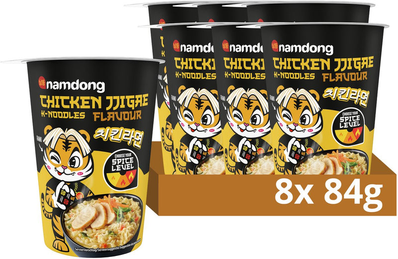 Namdong snack - jjigae de pollo - fideos instantáneos con sabor a pollo al estilo coreano - 8 x 84 g